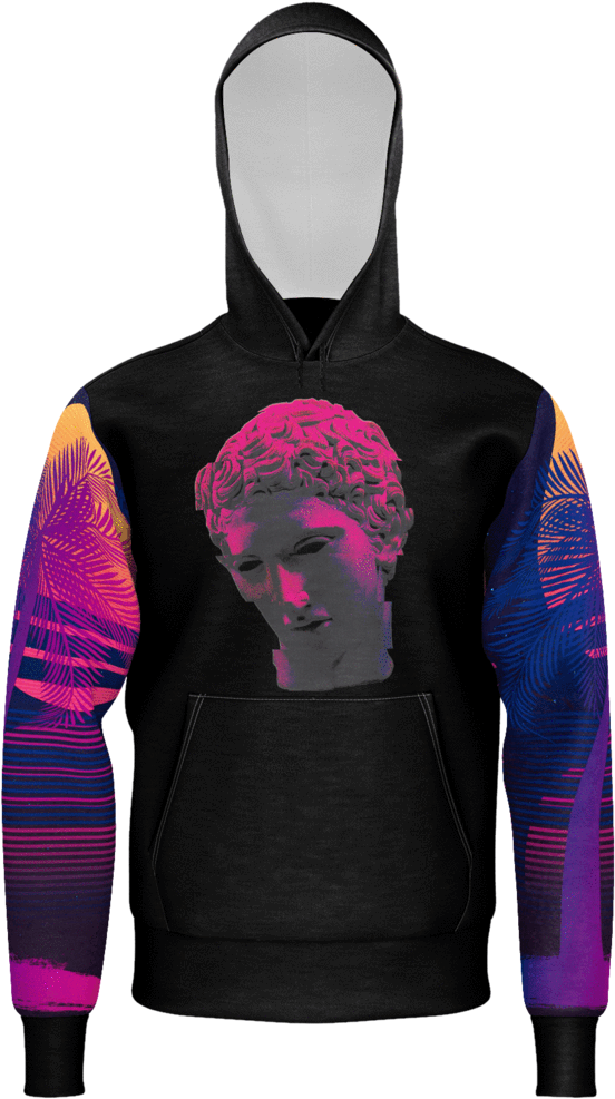 "azimuth" Vaporwave Tropic Hoodie - Cj So Cool Jacket (1024x1024), Png Download