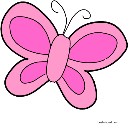 Pink Butterfly Clipart - Clip Art (450x450), Png Download