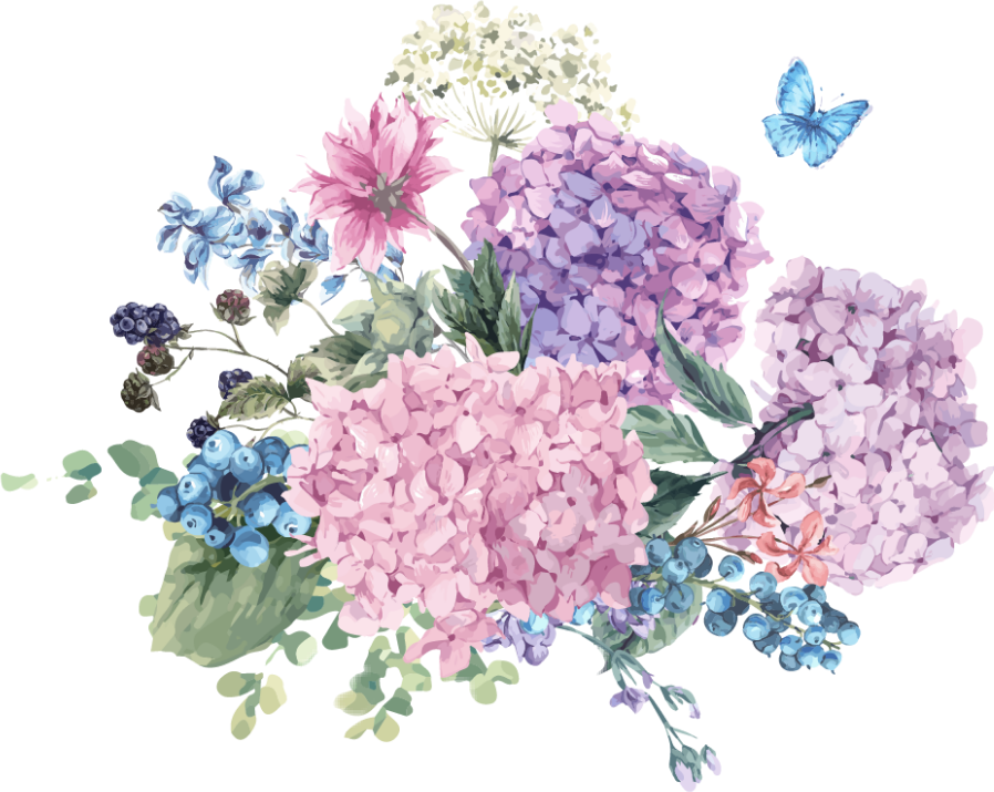 Boquet Bouquet Watercolor Watercolour Flowers Flower - Drawing Of A Bunch Of Flower (898x715), Png Download