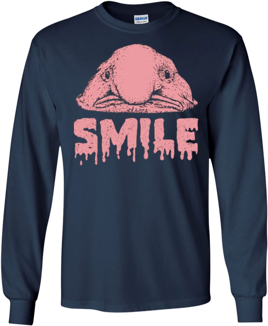 Blobfish Smile Funny Fish T-shirt - Diggs Cousins (1155x1155), Png Download