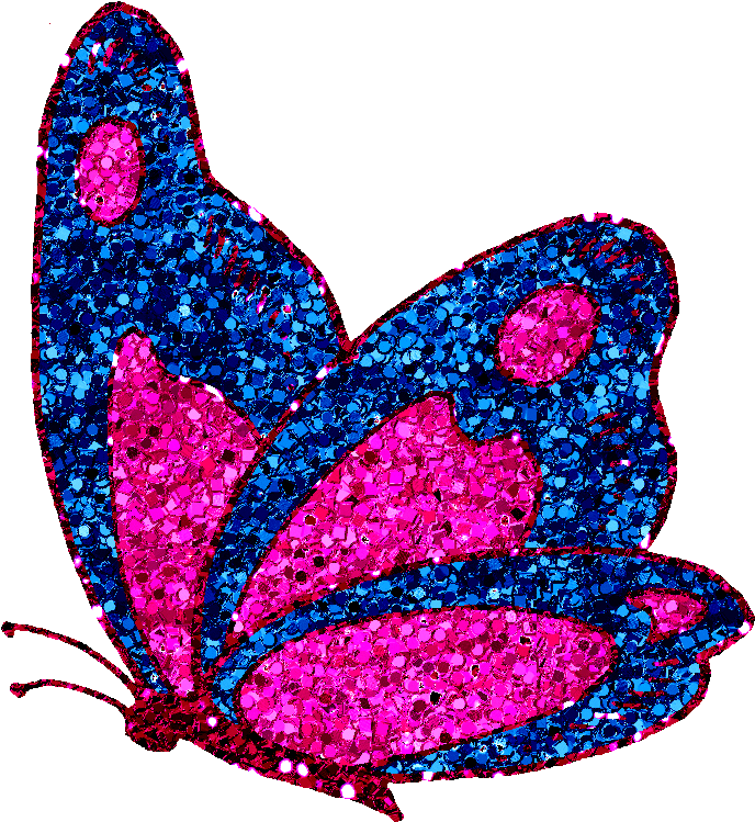 Coral Butterfly Png Graphic Royalty Free Stock - Butterflies Glitter (731x781), Png Download