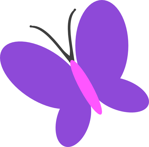 Butterfly Clipart Purple Butterfly - Spring Butterfly Clip Art (600x592), Png Download