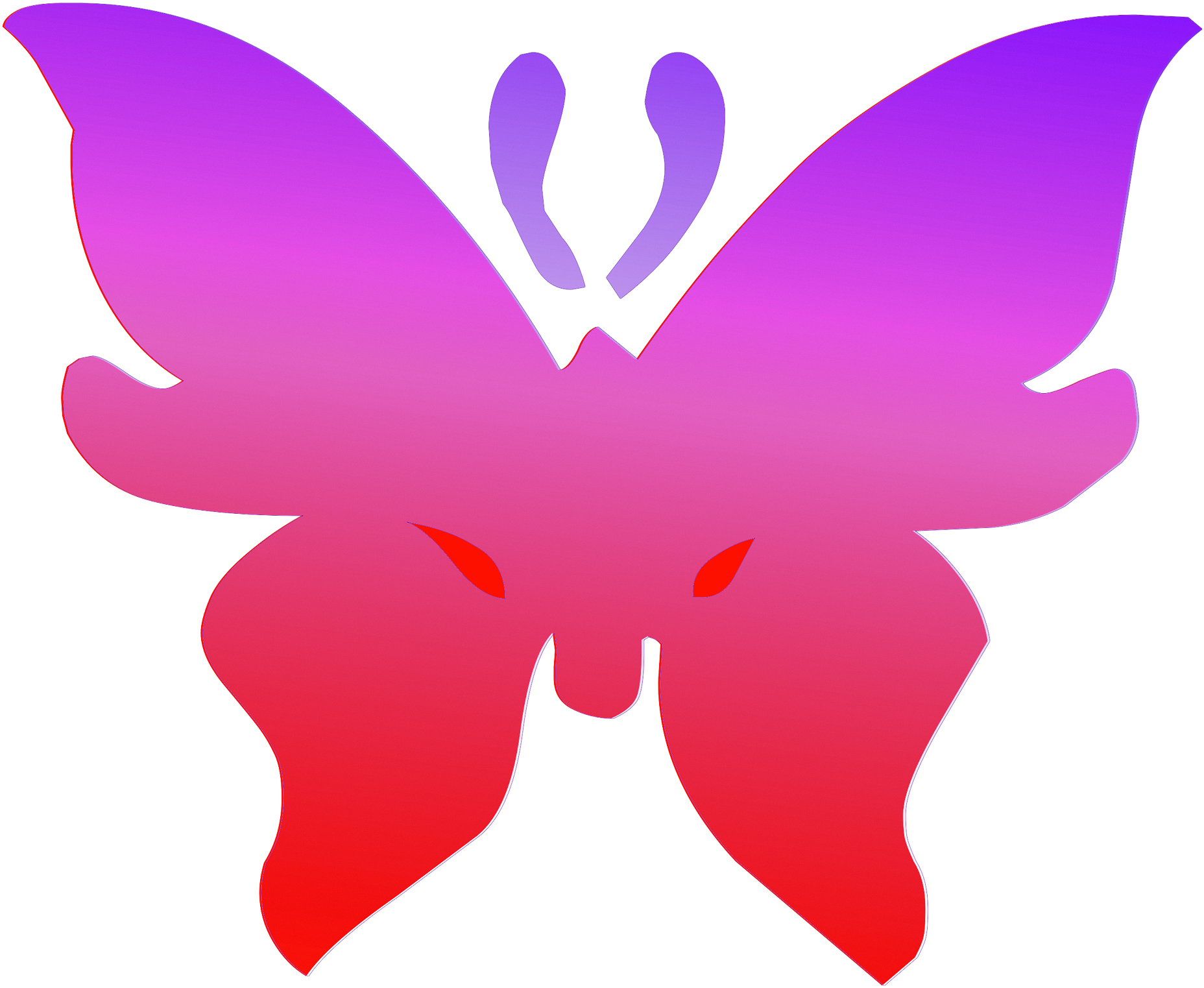 Pink Butterfly - Contorno De Mariposas A Color (1920x1588), Png Download