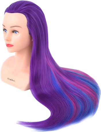 Perfehair 24" Cosmetology Mannequin Head -dark Purple - Manikin Doll Heads (357x460), Png Download