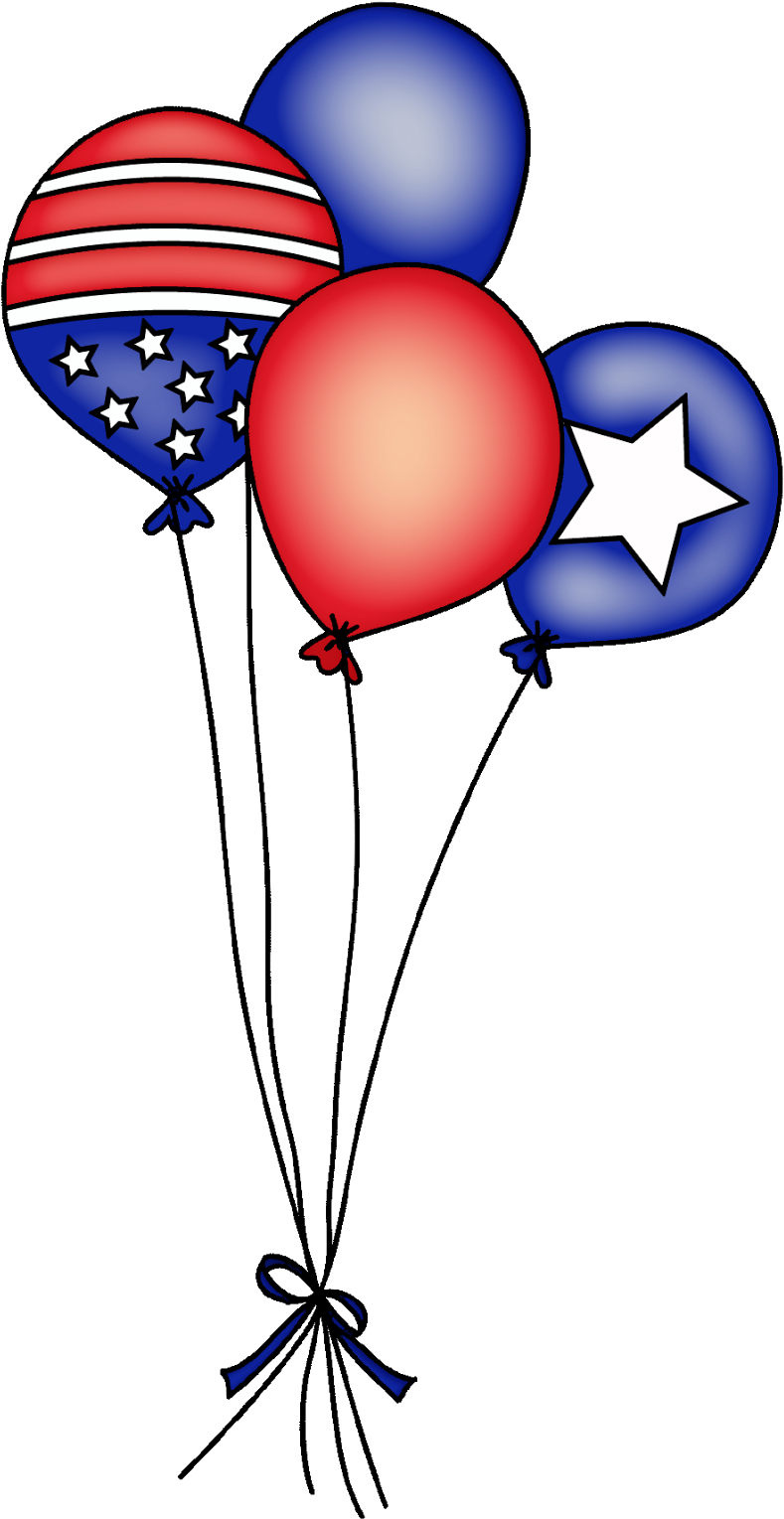 Daydream Designs By Diane - 4th Of July Balloons Clip Art (901x1600), Png Download