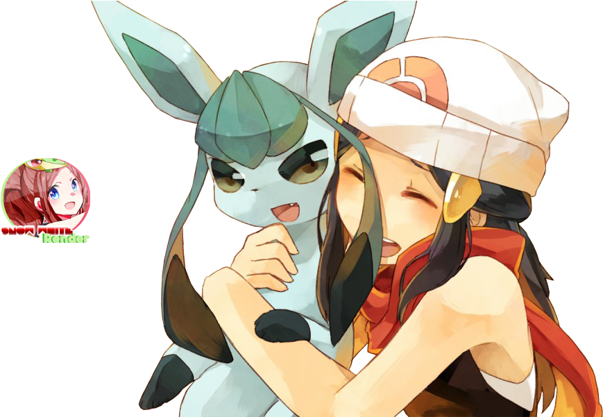 Pokemon Render Glaceon And Hikari Photo Glaceon And - Aulos (900x600), Png Download
