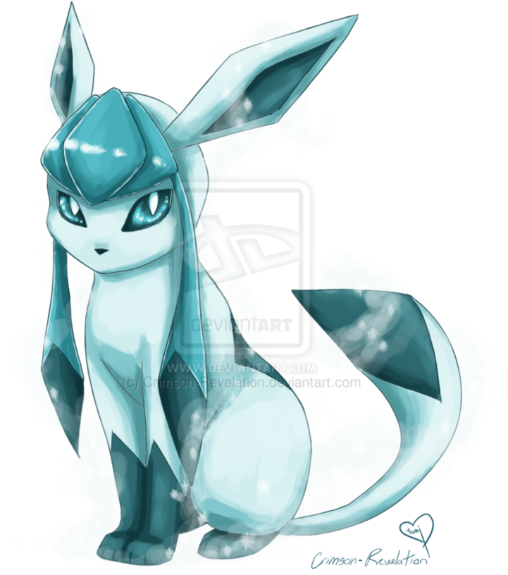 By Crimson-revelation On Deviantart - Glaceon Sitting Down (894x894), Png Download