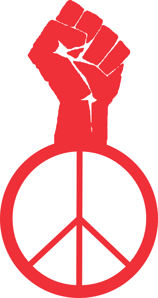 Occupy Wall Street Fight Power Peace People Peace Symbol - Symbols For Black Power (555x1044), Png Download