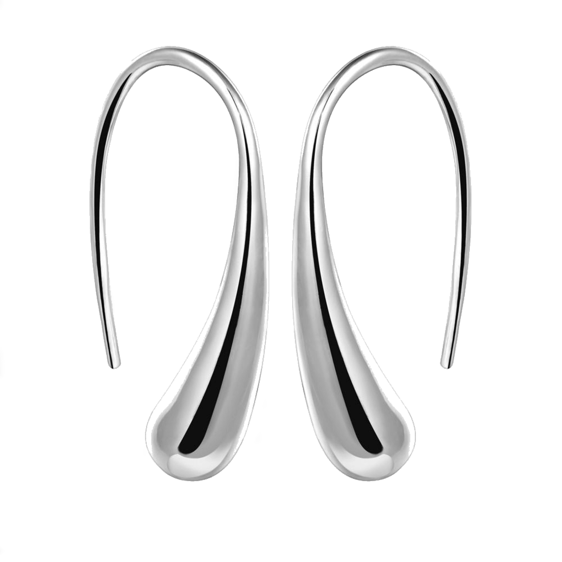 Silver Water Drop Earrings (1104x1104), Png Download