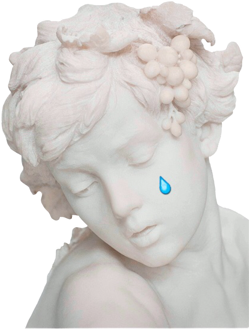 Tear Crying Statue Stone Vintage Aesthetic Tumblr Remix - Aesthetic Statue Png (1024x1537), Png Download