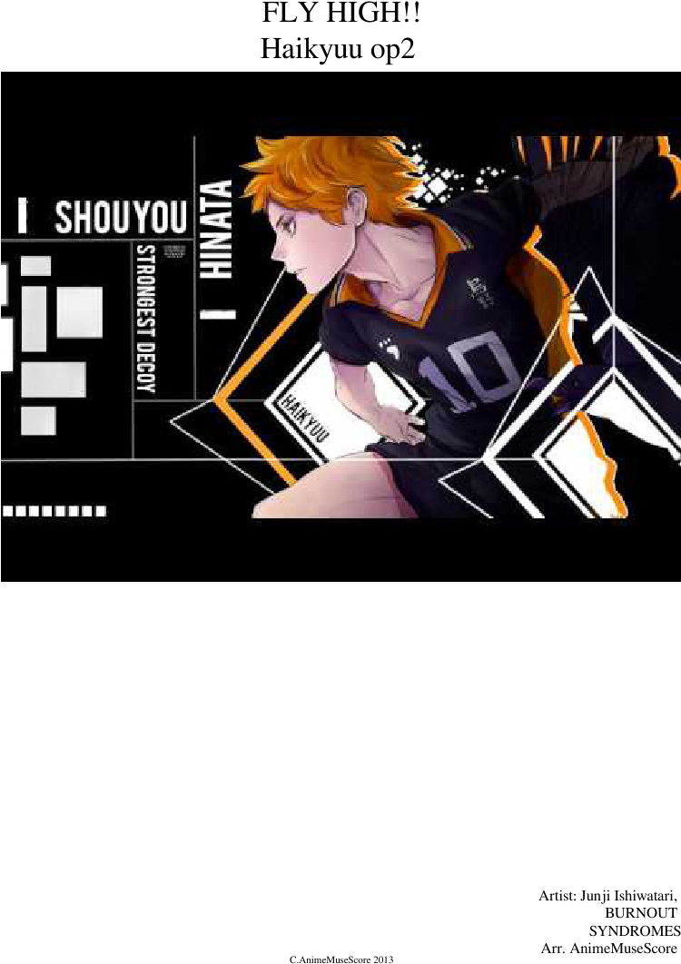 Haikyuu Op2 Sheet Music Composed By Artist - Haikyuu (827x1169), Png Download