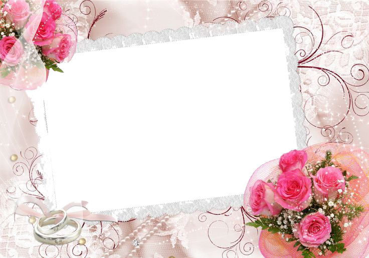 Wedding Frame Png - Wedding Flower Frame Png (736x515), Png Download
