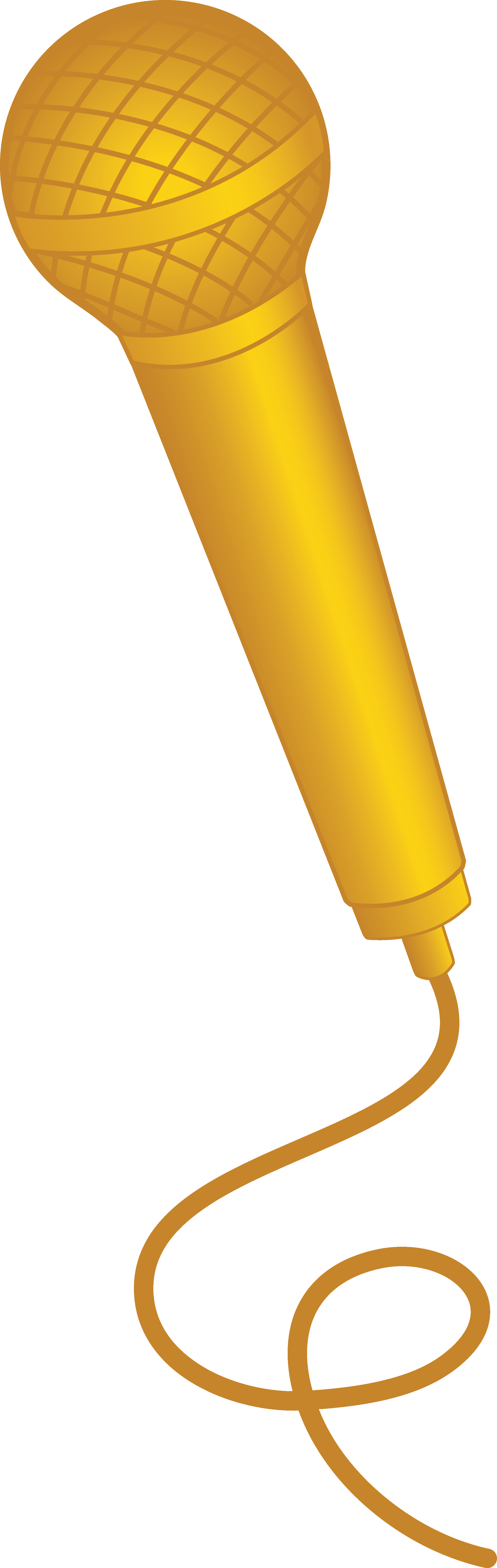 Chic Gold Color Pencil Snapshots - Gold Microphone Clip Art (2353x7419), Png Download