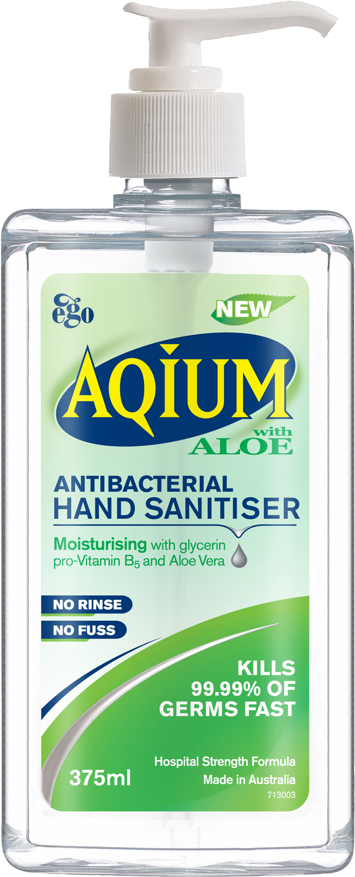 Ego Aquim Hand Anti Bacterial Sanitiser Aloe 375ml - Aqium Hand Sanitiser Aloe 375m (1125x1969), Png Download
