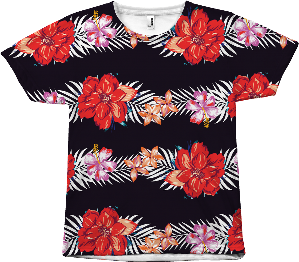 Midnight Lei Hawaiian T Shirt For Men & Women - T-shirt (1024x1024), Png Download