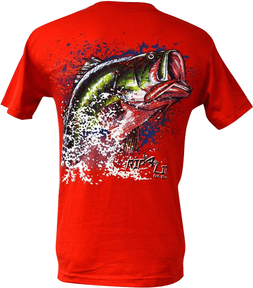 Bass Splash Rip A Lip Short Sleeve T-shirt W/pocket - Price (600x600), Png Download