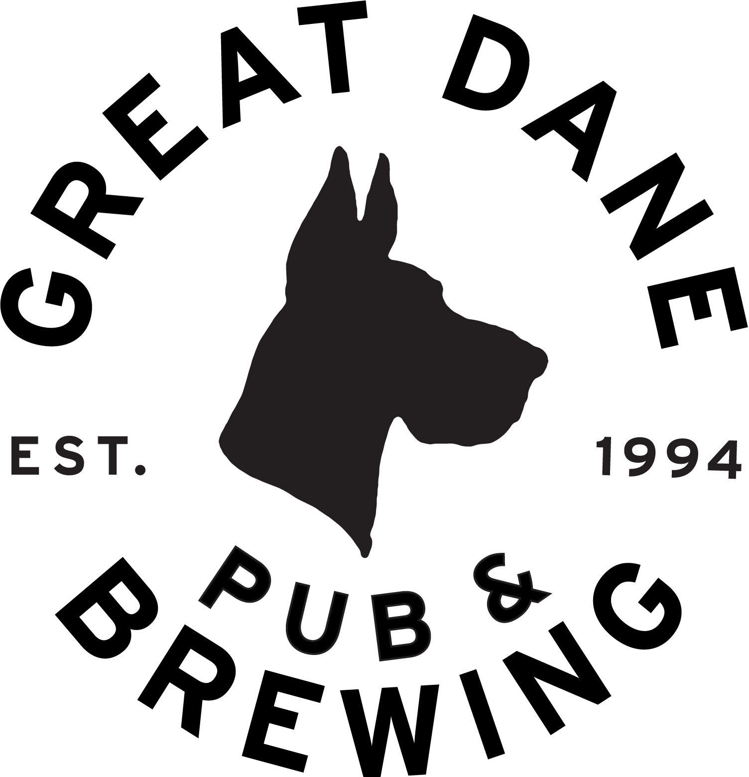 Great Dane Pub & Brewing Co - Hair Style Logo Design (1504x1560), Png Download