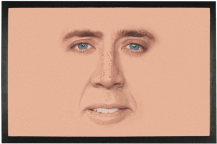 Cage Face ﻿sublimation Doormat - Nick Cage (480x480), Png Download