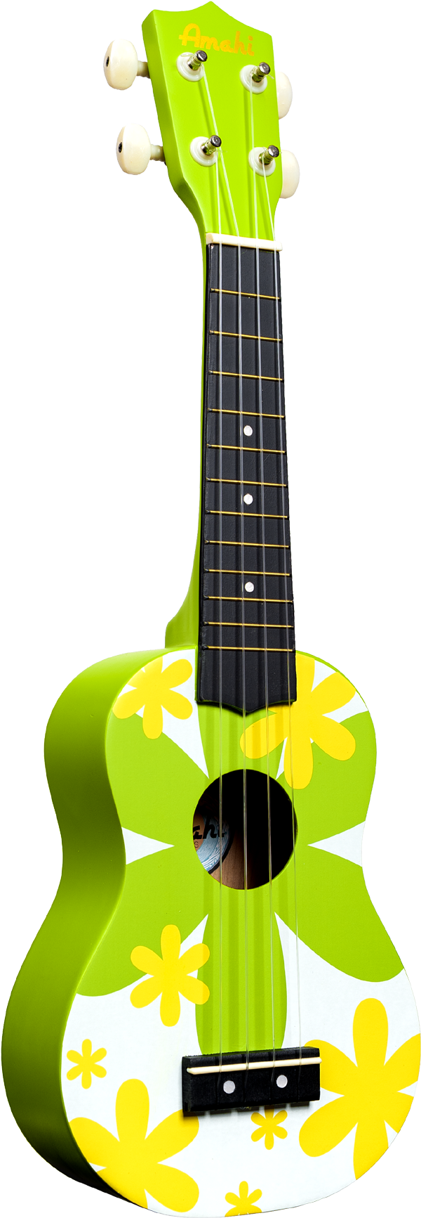 Green Flower Ukulele (657x1800), Png Download