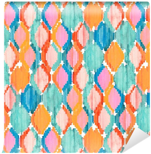 Watercolor Ikat Seamless Pattern - Watercolor Painting (400x400), Png Download