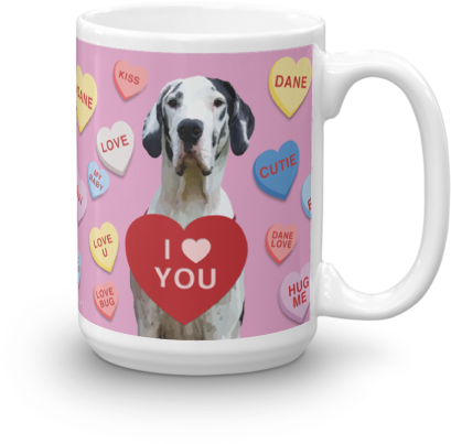 A Great Dane Valentine Mug - Macaroni And Cheese (500x500), Png Download