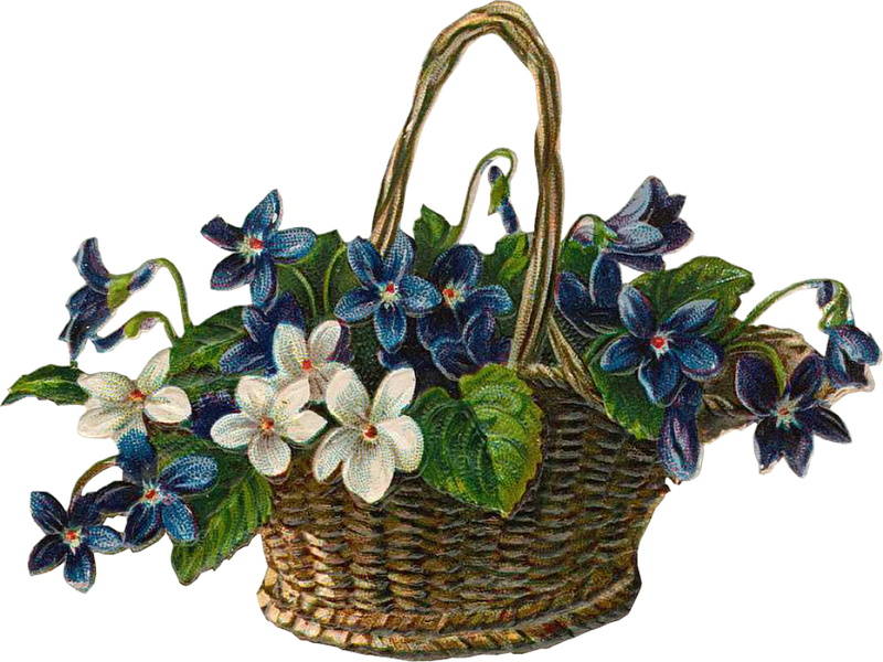 Vintage Accessories For The Pics - Clip Art Country Baskets Of Flowers By Laurie Images (800x600), Png Download