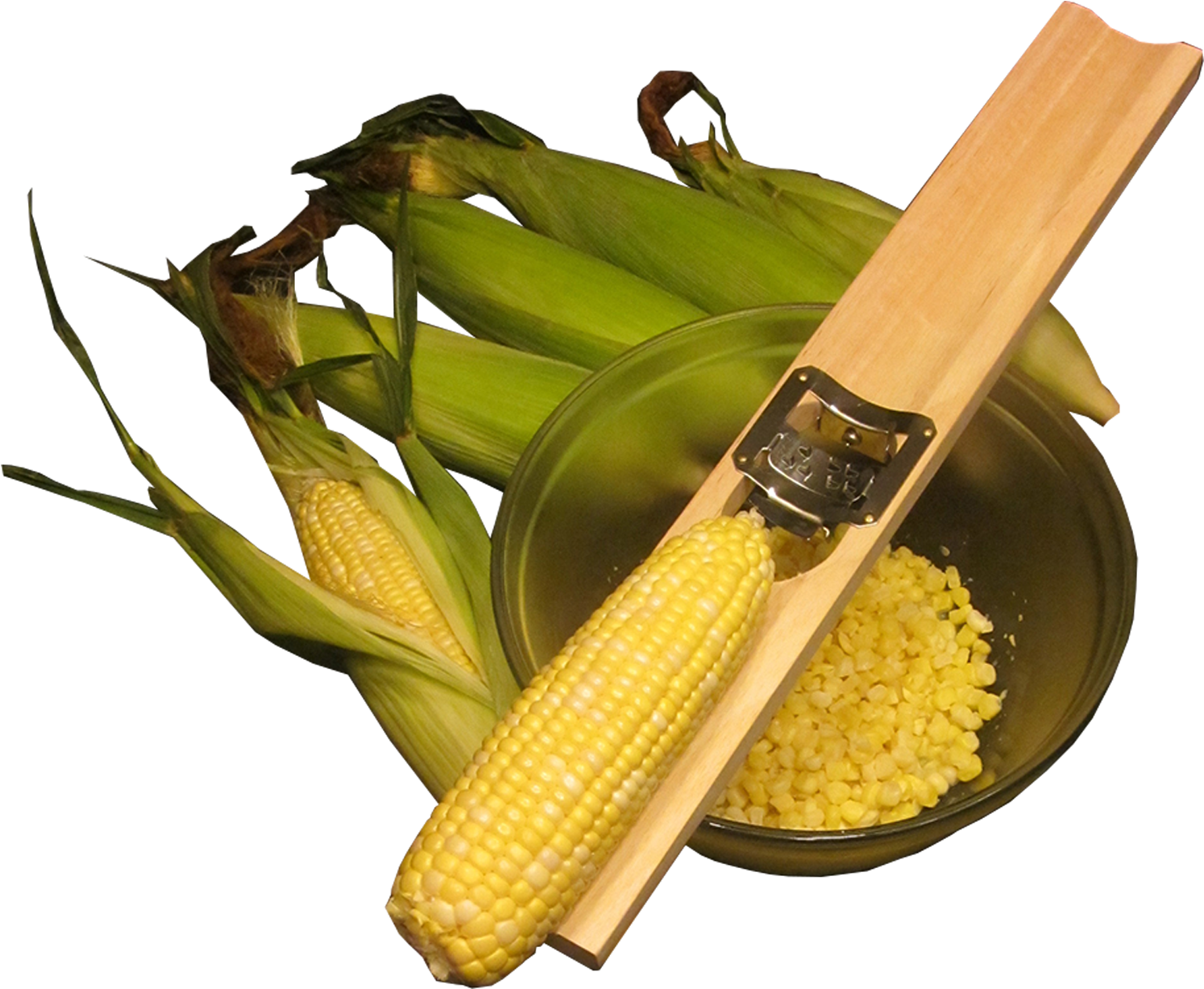 Wooden Corn Cutter And Creamer (1500x1287), Png Download