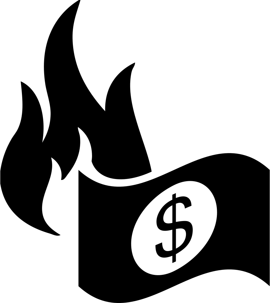 Burning Dollar Paper Bill - Burning Dollar Sign Png (874x980), Png Download