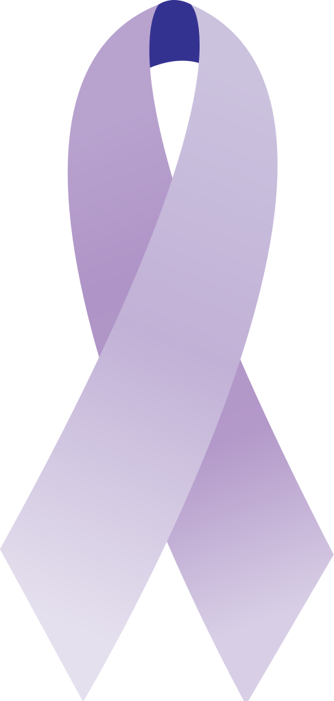 Cancer Ribbon General - Lavender Cancer Ribbon Png (487x1023), Png Download