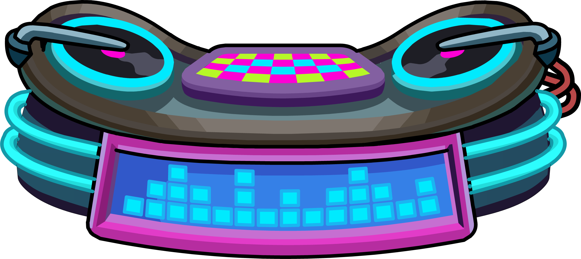 Furniture Items 2269 - Club Penguin Dj Png (2340x1046), Png Download