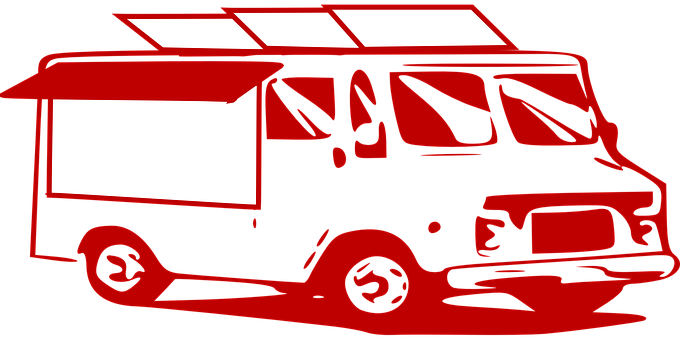 Mobile Van, Service, Delivery, Truck - Clip Art Transparent Background Food Truck (680x340), Png Download