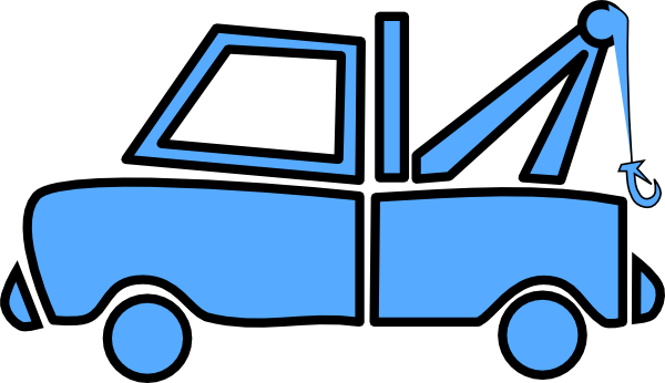 Plowing Truck Cliparts - Blue Tow Truck Clip Art (600x346), Png Download