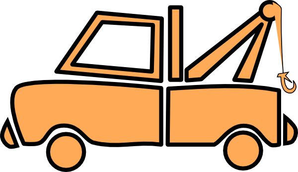 Orange Tow Truck Clip Art At Clker - Tow Truck Clip Art (600x346), Png Download