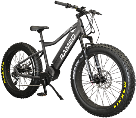 Rambo R1000xp G3 Carbon Fat Tire Electric Bike - Rambo Bike (600x400), Png Download