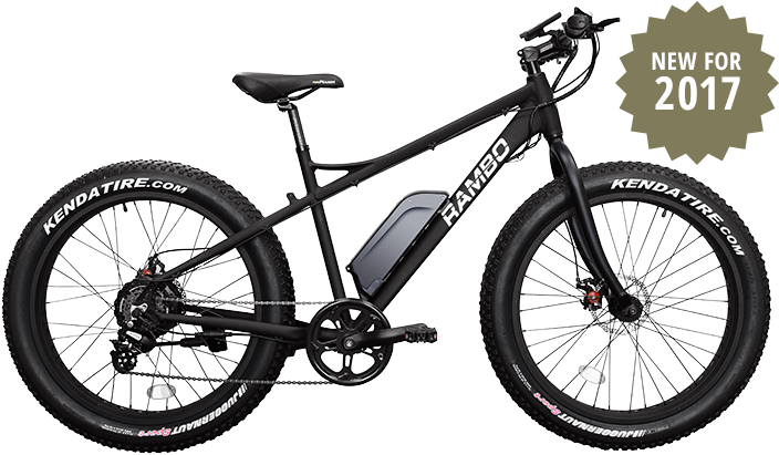 Rambo Bikes R500 Fat Tire Electric Bike - Rambo Bikes R750 Matte Black Fat Bike (723x430), Png Download