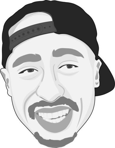 Tupac Shakur Caricature By - Tupac Shakur Cartoon Png (391x500), Png Download