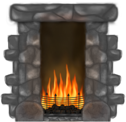 Fireplace - Hearth (422x407), Png Download