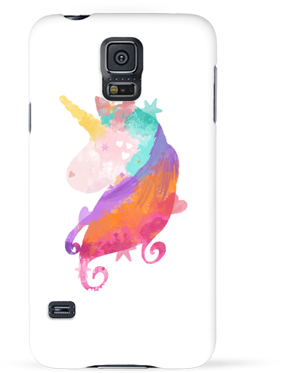 Case 3d Samsung Galaxy S5 Watercolor Unicorn By Pinkglitter - Iphone 6 (690x850), Png Download
