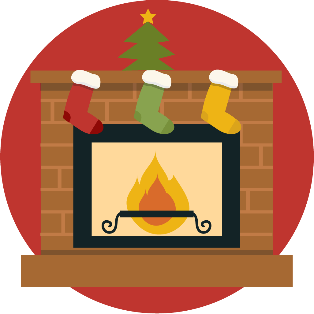 Image Library Download Fireplace Clipart - Christmas Fireplace Clipart (1026x1026), Png Download