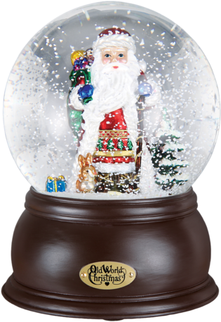 Old World Christmas Fanciful Santa Snow Globe - Glass Snow Globe (480x480), Png Download