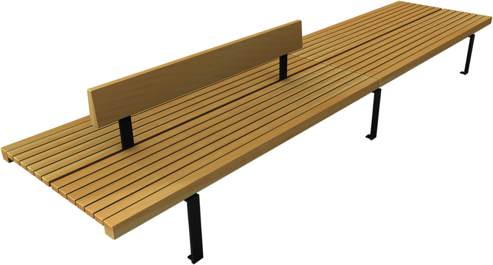 Wooden Bench For Urban Landscape - Mobiliario Urbano En Png (1602x861), Png Download