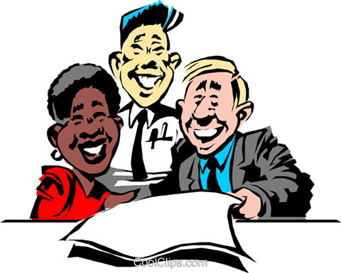 Cartoon Office Workers Royalty Free Vector Clip Art - Trabalhadores Desenho Png (480x385), Png Download