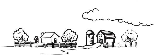 Animals, Bat, Drawing, Cartoon, Page, Farm, Landscape - Cartoon Sketch Of Farm (640x320), Png Download