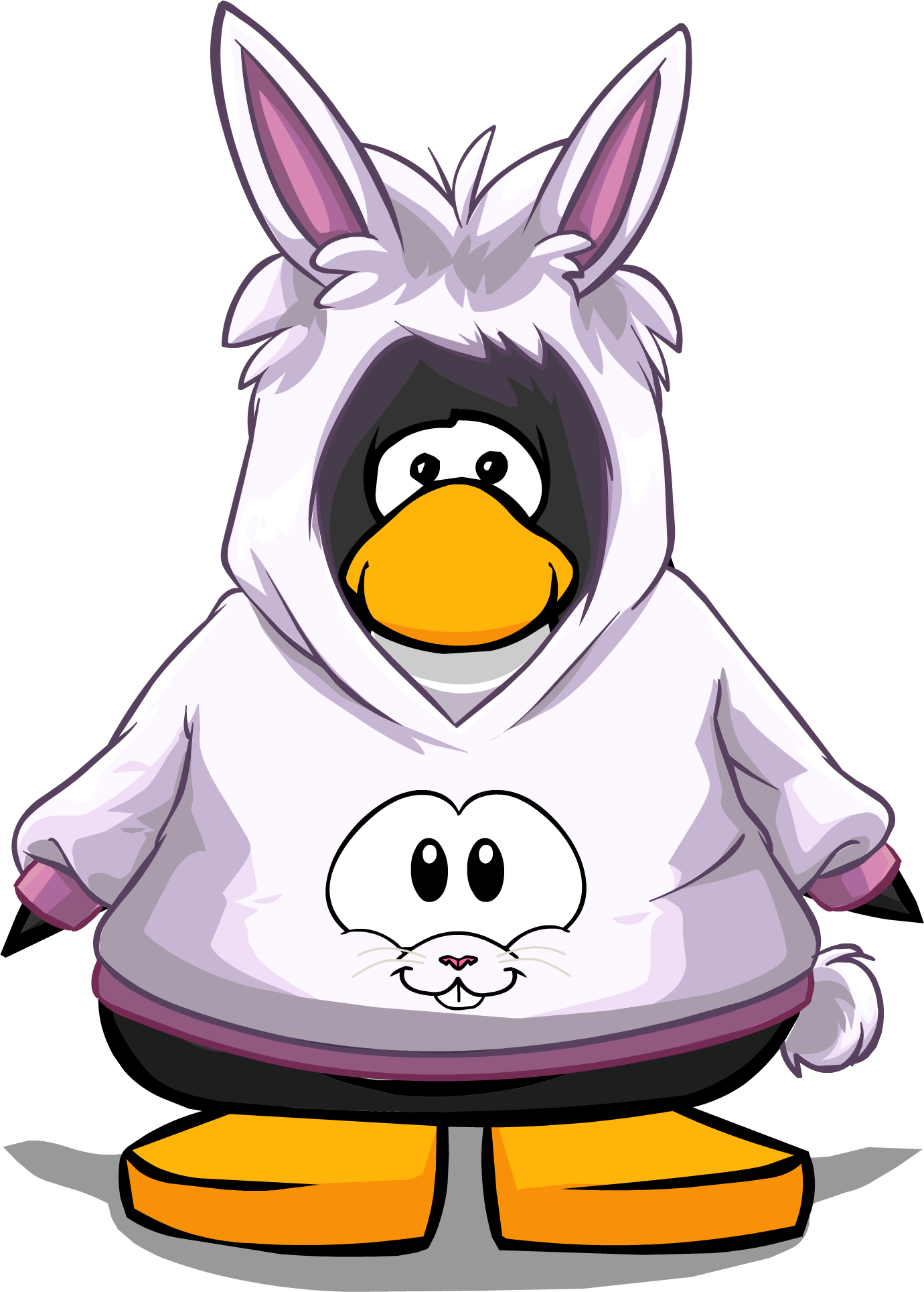 White Rabbit Hoodie On A Player Card - Club Penguin (1380x1928), Png Download