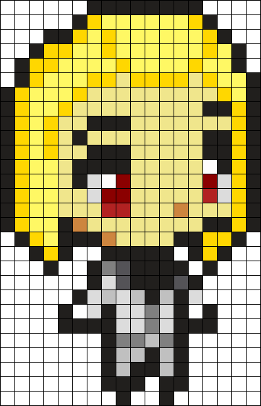 Naki Tokyo Ghoul Chibi Perler Bead Pattern / Bead Sprite - Pixel Art Tokyo Ghoul (379x589), Png Download