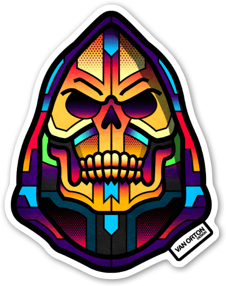 Hue Skeletor Sticker - Van Orton Sticker (485x600), Png Download