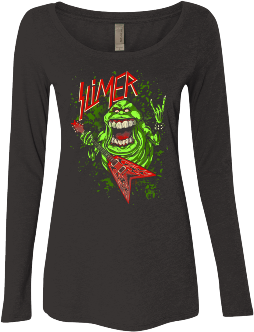 Slimer Thrashin Mad Women's Triblend Long Sleeve Shirt - Ghostbusters Slimer Iphone 6 Plus Case (1155x1155), Png Download