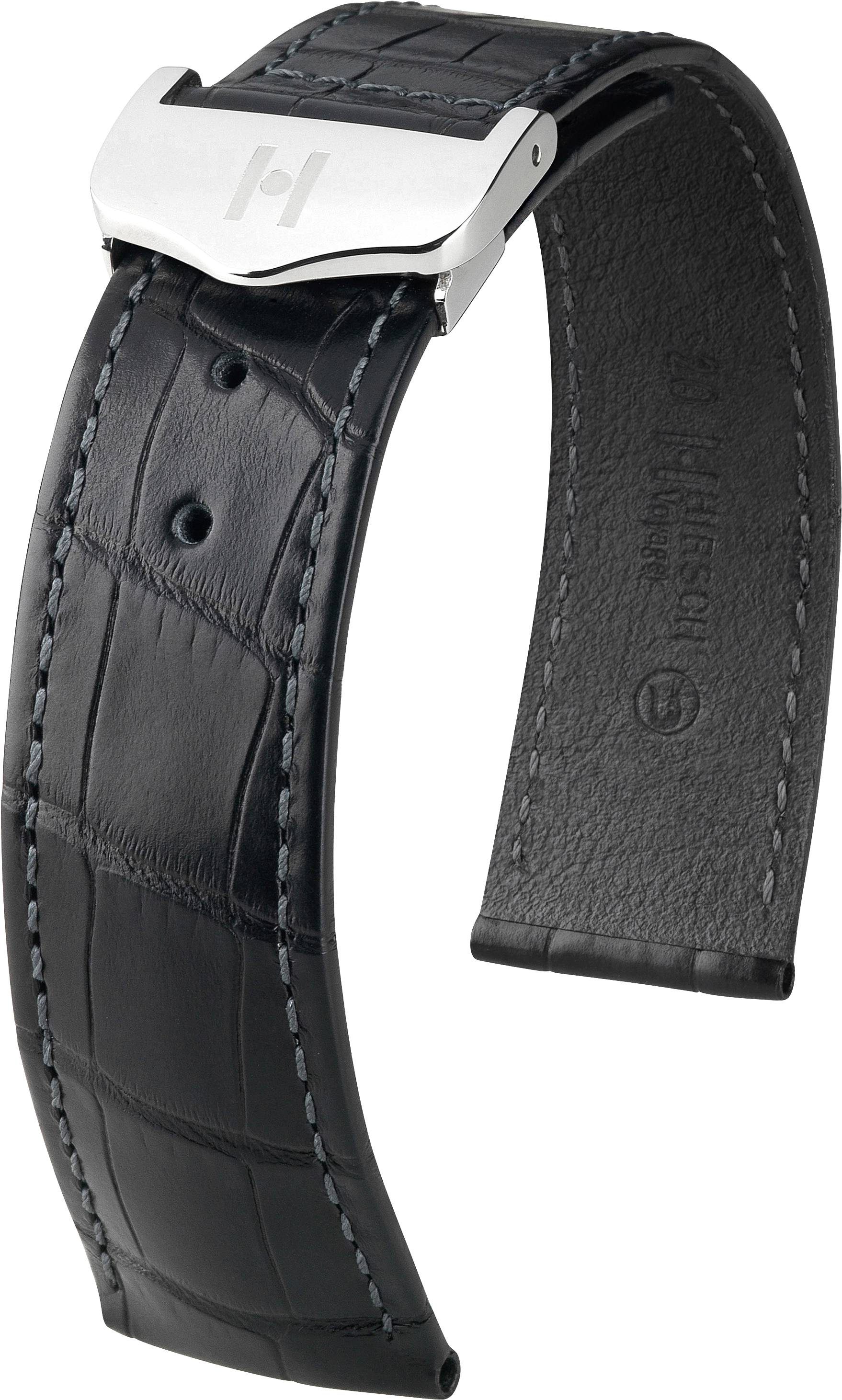 Experience Our Finest Bracelets - Omega Black Alligator De Ville Watch Bands (2255x3411), Png Download