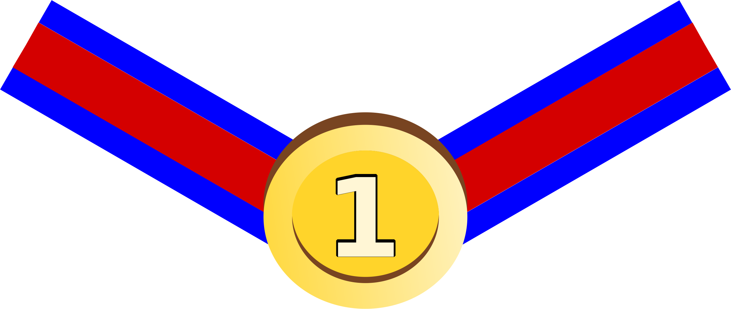 Clipart - Cartoon Medal Transparent Background (2400x1014), Png Download
