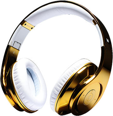 Beats By Dre Studio Electroplating Gold Cloer Headphones - Beats Cheap (400x420), Png Download